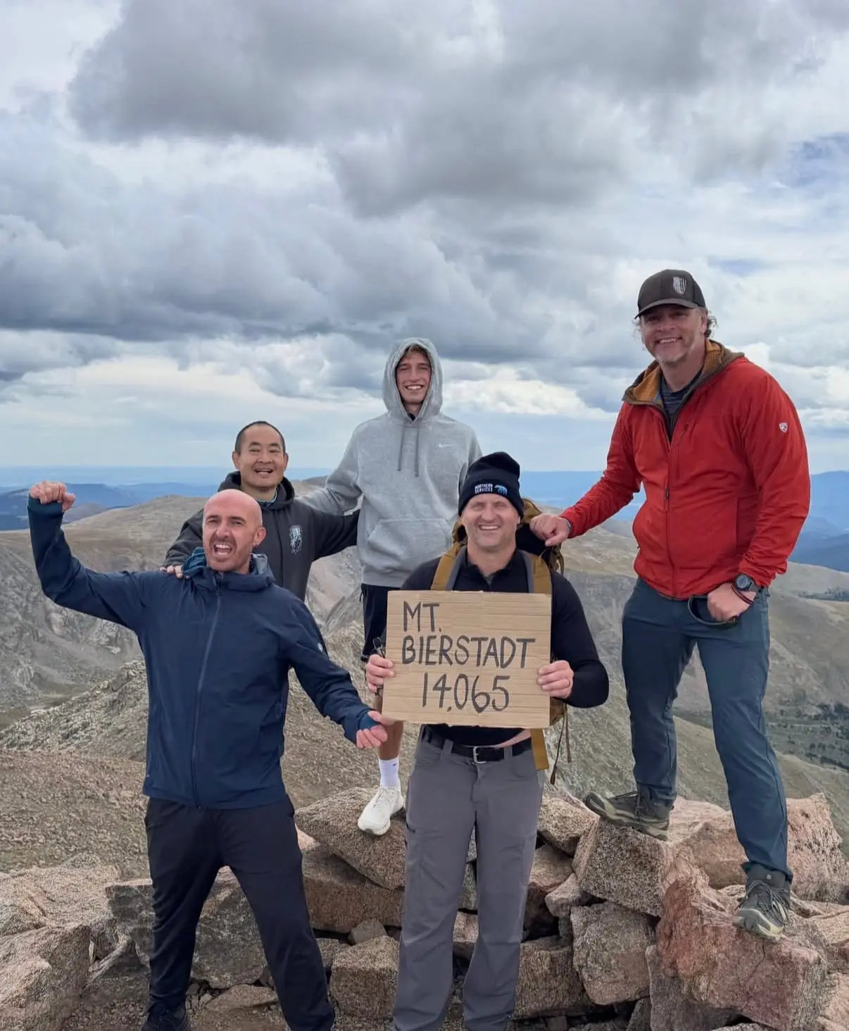 Mt Bierstadt, 14,065 feet. The crew I climbed it with.