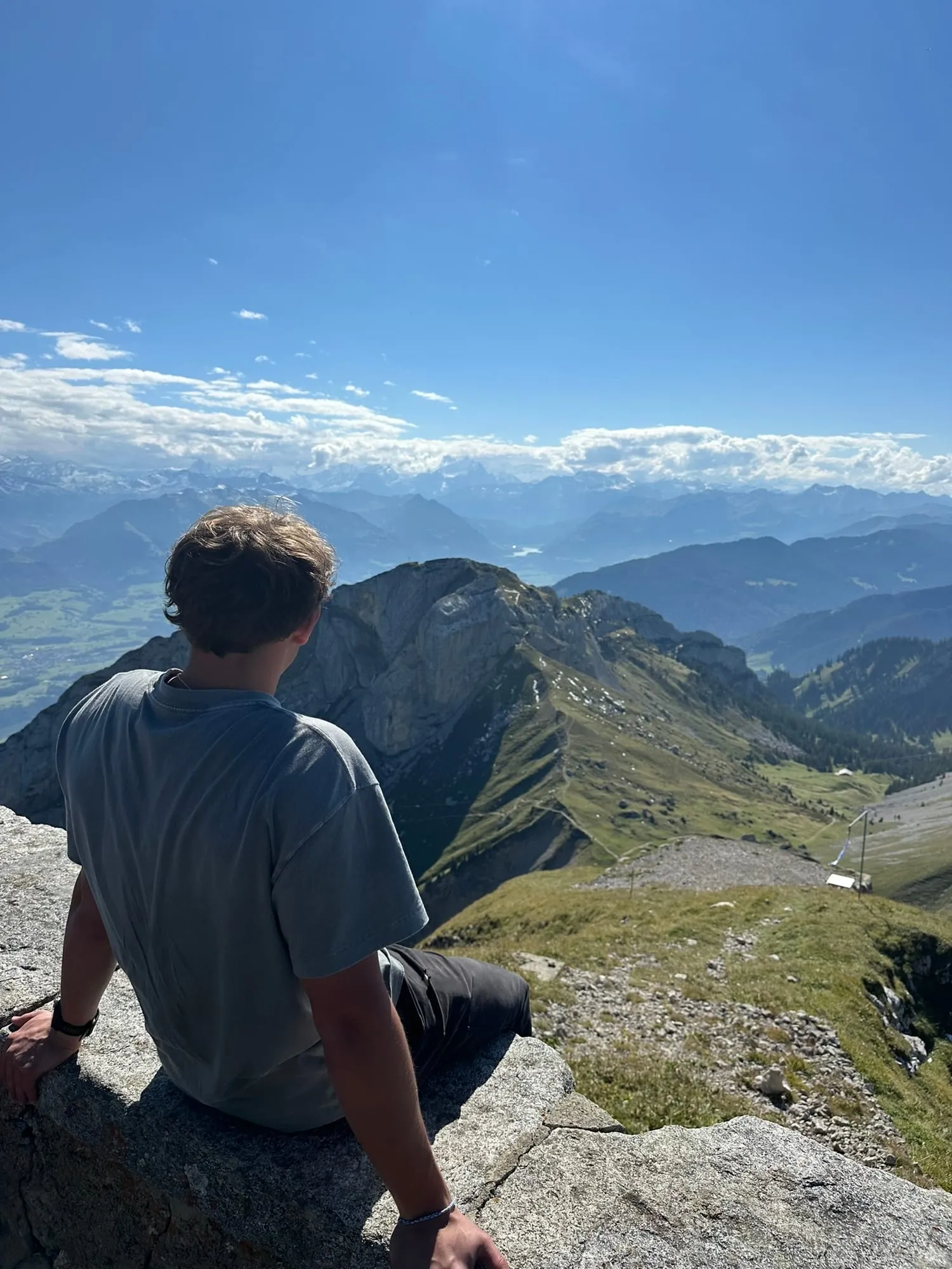 Looking out over the Alps